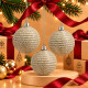 Esfera de Navidad Brillosa con textura x3 Esfera de Navidad Brillosa con textura x3