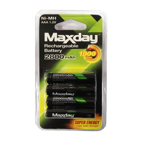 Pilas MaxDay Pack x4 AAA Recargables 2800 001