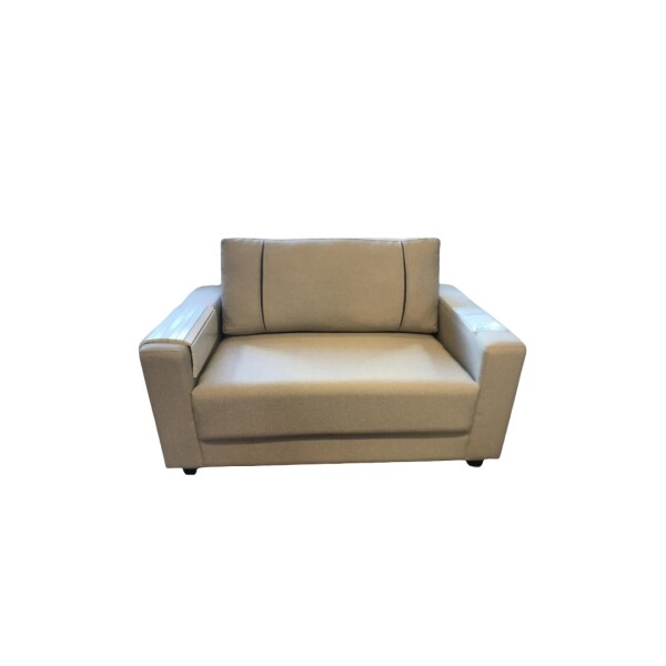 SOFA 2 CUERPOS - TAPIZADO TELA TRAMADA CRUDA CON NEGRO SOFA 2 CUERPOS - TAPIZADO TELA TRAMADA CRUDA CON NEGRO