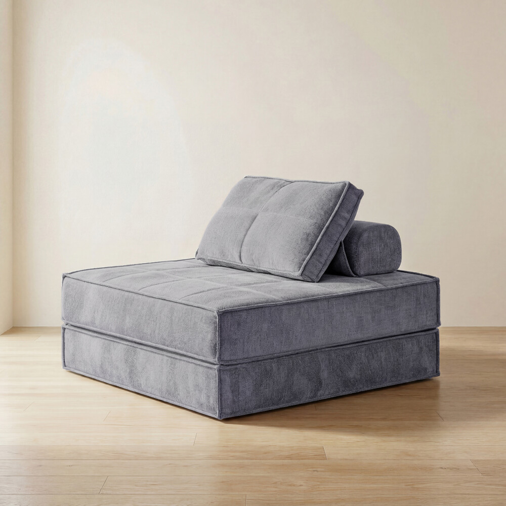 SOFÁ CAMA 1 CUERPO ESPUMA GRIS BRUMA