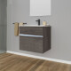 Mueble De Baño De Madera Color Roble 59X45X47.5Cm Con Bacha Ceramica 1 Agujero Para Griferia Monocomando 000