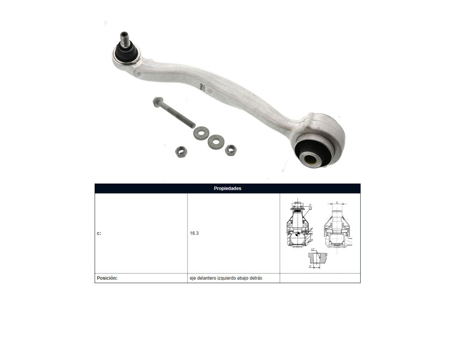 Brazo De Suspensión Del Mercedes Benz C 200 Cgi (W204)/C 200 Kompressor (W204)/C 250 Cgi (W204)/C 180 Kompressor (W204) 10-14 I 