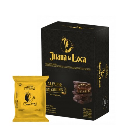 Caja X10 Alfajores Juana la Loca Salchichón de Chocolate 001