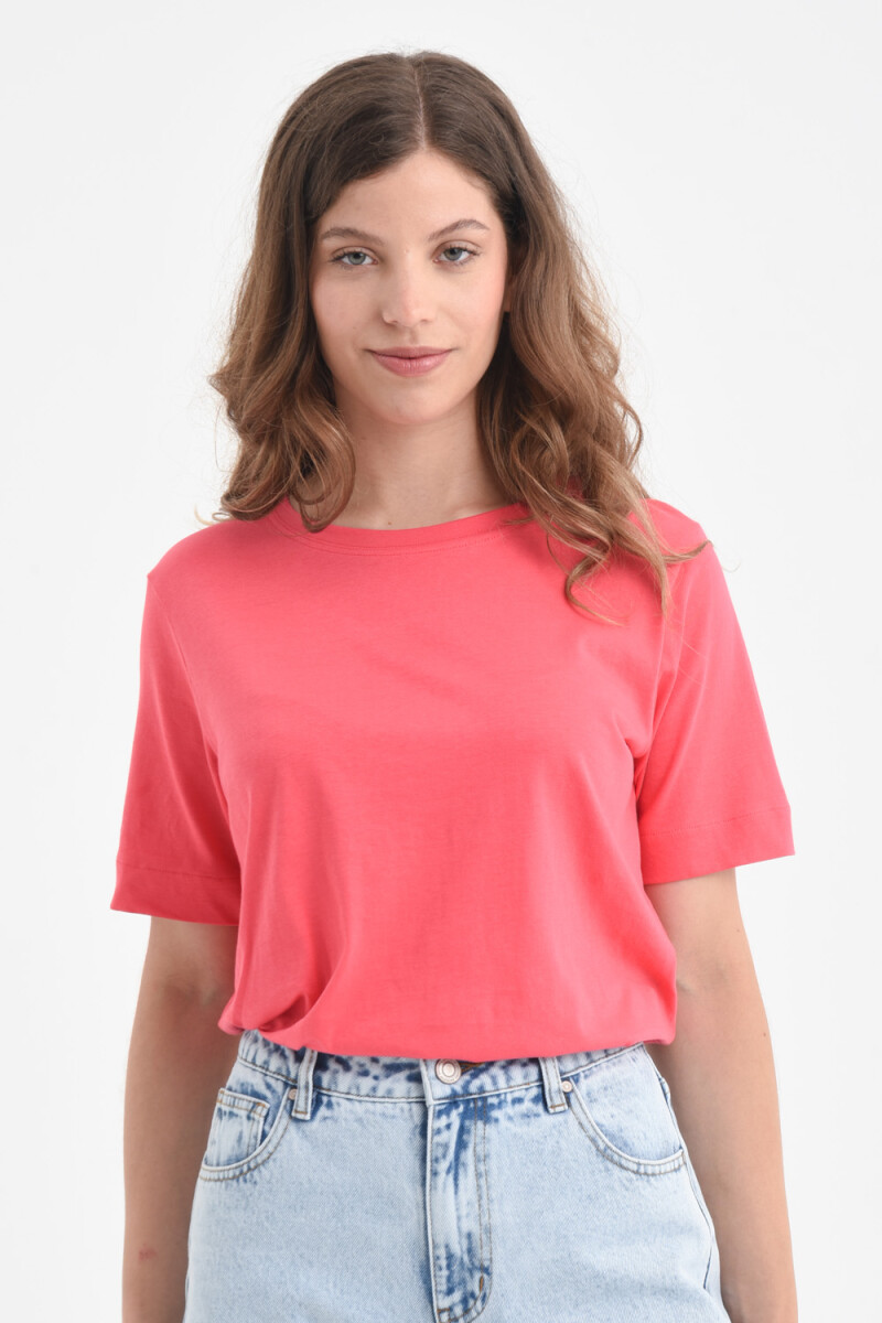 Camiseta manga corta algodón orgánico Rosa