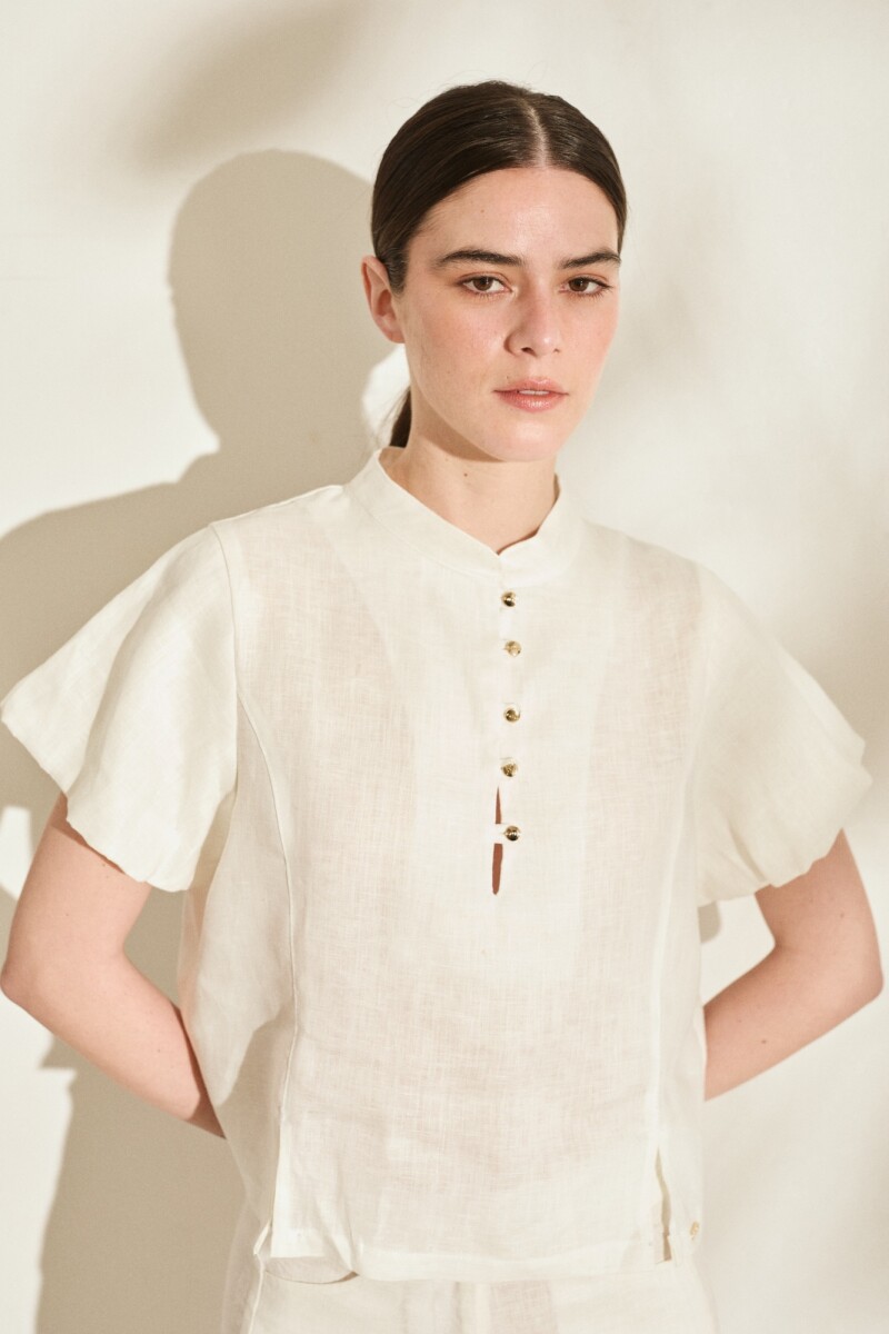 BLUSA TROPICAL Manteca