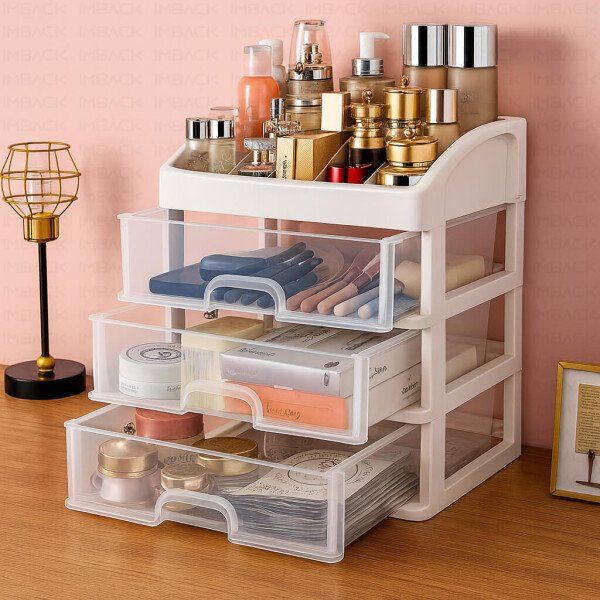 Organizador de Maquillaje Blanco IMBACK IBK-MAQ001 | 3 Cajones + Compartimentos | Diseño Compacto, Elegante y Multifunción Organizador de Maquillaje Blanco IMBACK IBK-MAQ001 | 3 Cajones + Compartimentos | Diseño Compacto, Elegante y Multifunción