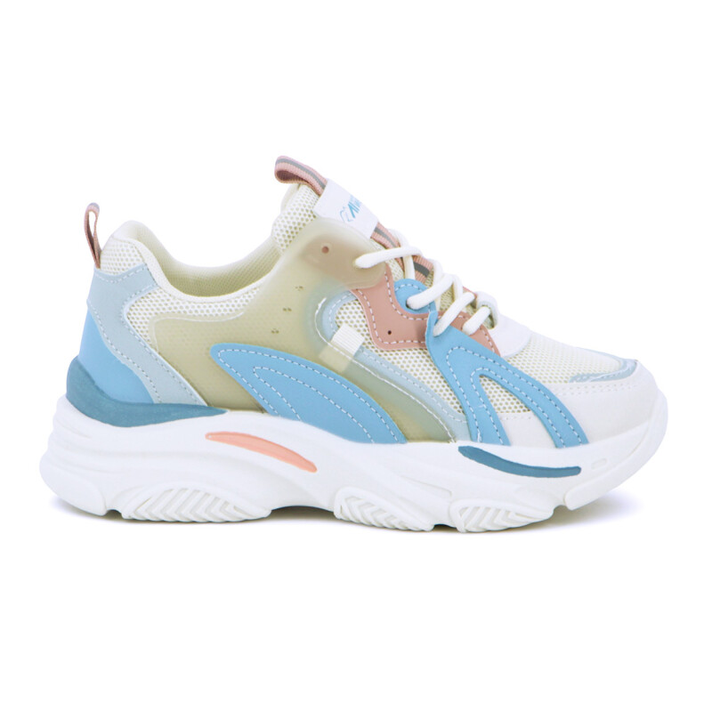 Austral Calzado Casual Ariadna C/Plataforma Acordonado - Azul-Beige Azul-Beige