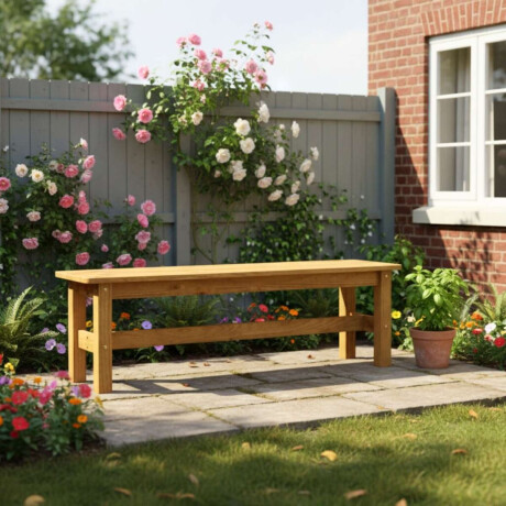Banco de madera maciza 150 cm Mónaco