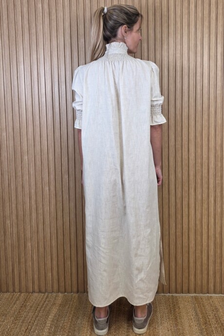 Vestido Maldivas Lino Beige Melange
