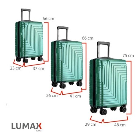 Set de 3 Valijas de Mano Rígidas Verde