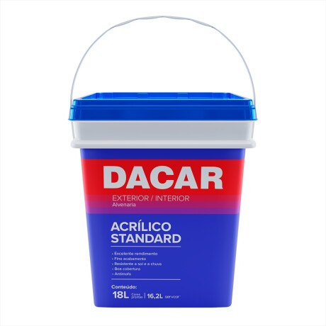 DACAR LATEX ACRILICO STANDARD INT/EXT BLANCO NIEVE 18 LTS Dacar Latex Acrilico Standard Int/ext Blanco Nieve 18 Lts