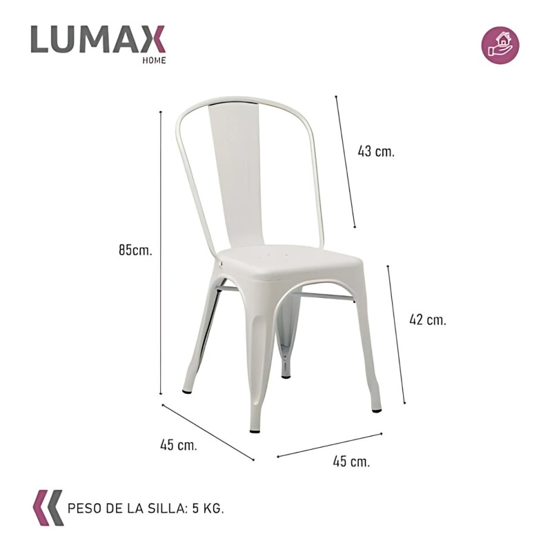 Pack 4 Sillas Tolix Lumax Varios Colores Blanco
