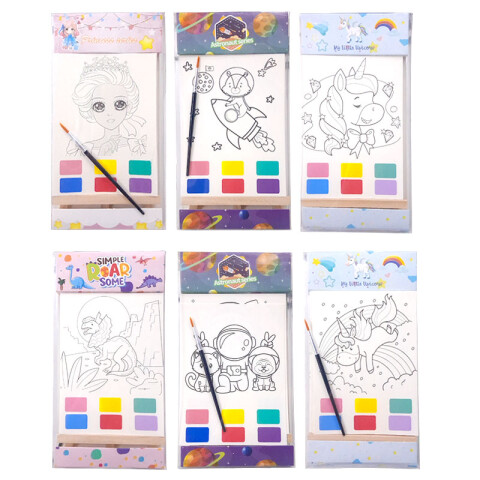 Láminas con atril y pincel para colorear DIY Láminas Con Atril Y Pincel Para Colorear Diy