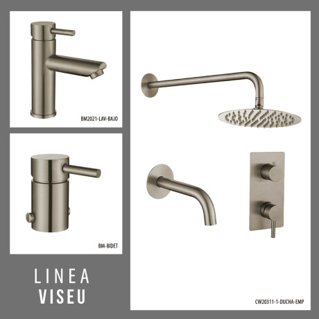 Juego Grifería Brush Nickel Embutida Y Bidet GRIS-BRUSHED NICKEL