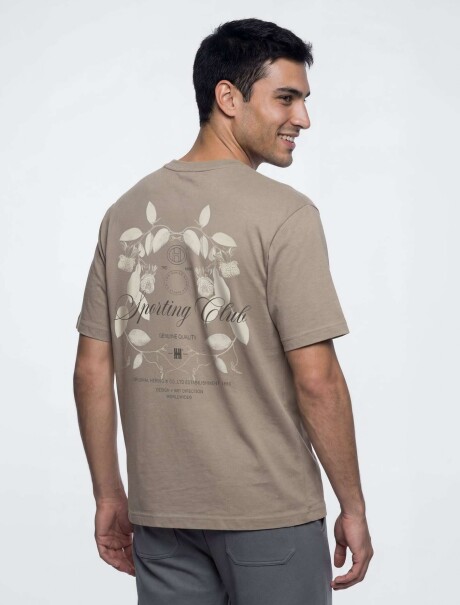 CAMISETA MANGA CORTA CON ESTAMPA BEIGE