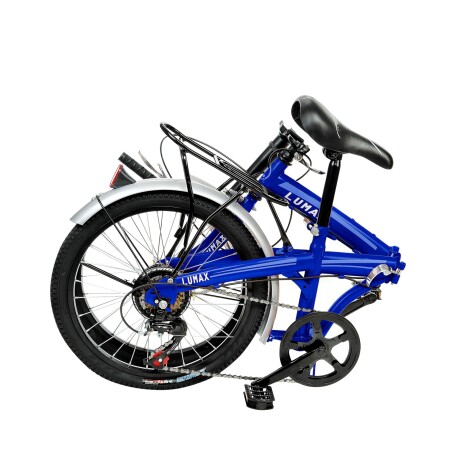 Bicicleta Plegable Rodado 20 Lumax Shimano Parrilla Azul