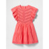 SS RUFFLE WOV DRESS FRESH CORAL