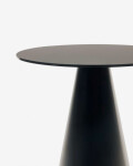 Mesa auxiliar Wilshire de cristal templado y metal con acabado pintado negro mate Ø 50 cm Mesa auxiliar Wilshire de cristal templado y metal con acabado pintado negro mate Ø 50 cm