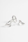 Set de 3 anillos bold plateado