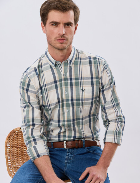 CAMISA CUADROS Blanco