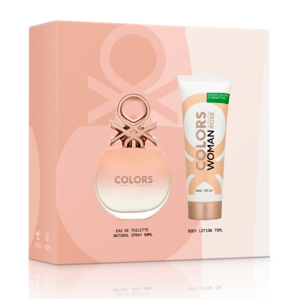 Cofre Benetton Colors Rose Perfume EDT 80ml + Body Lotion 75ml 