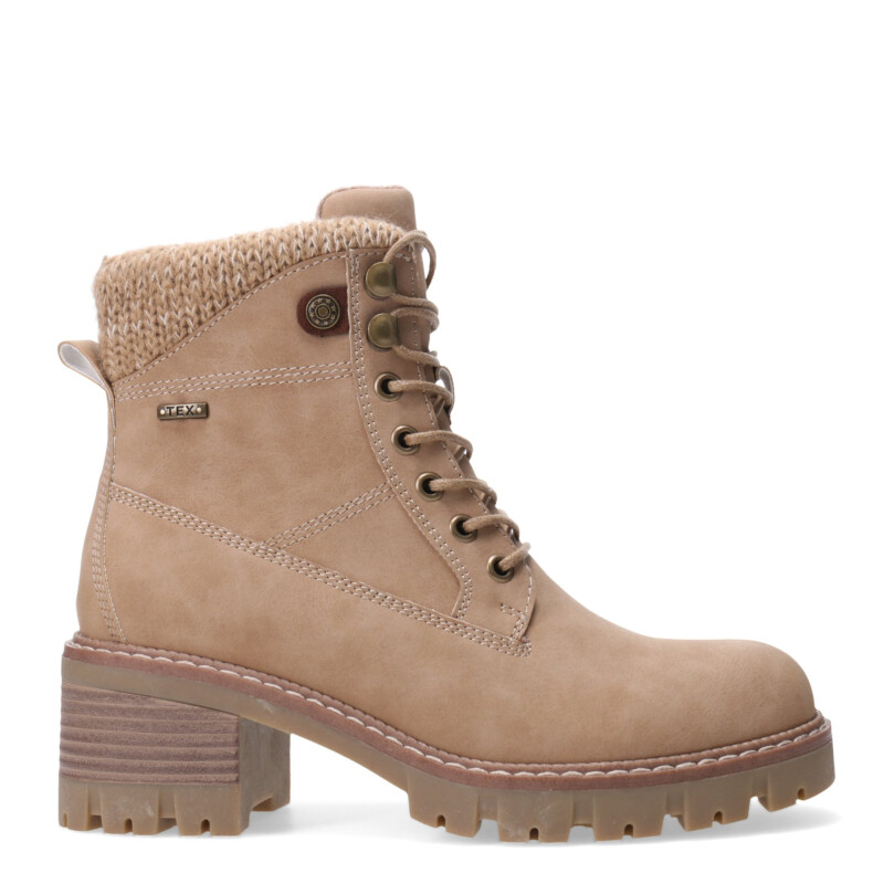 Botas de Mujer Miss Carol LAURION acordonada con Taco Beige