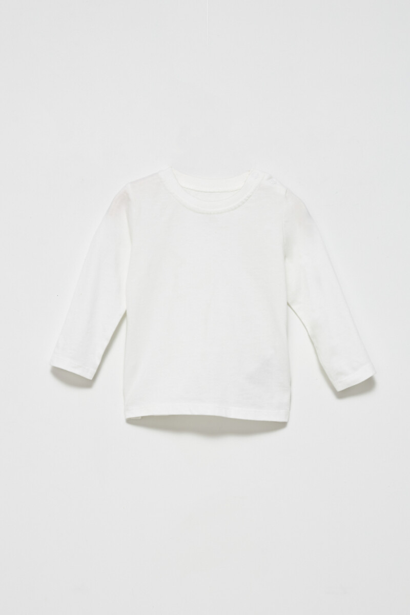 Remera manga larga básica Blanco