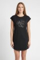 Vestido remeron estampado NEGRO