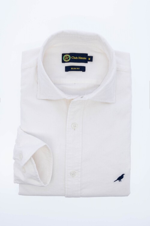 Camisa corduroy Slim Blanco