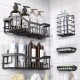 Set 5 Estantes Organizador Ducha Baño Con Adhesivo Negro