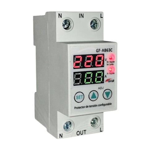 PROTECTOR DE TENSION CON VOLT Y AMPER CONFIG 63A GF-AB63C - GRALF PROTECTOR DE TENSION CON VOLT Y AMPER CONFIG 63A GF-AB63C - GRALF