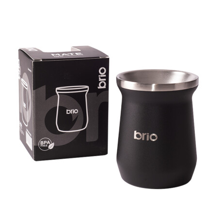 Mate De Acero Inoxidable brio Alto Diseño Clásico Negro