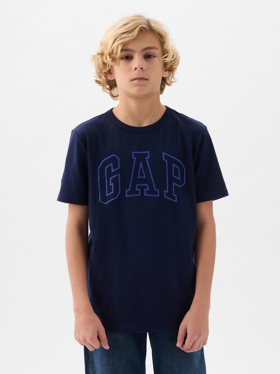 Remera Logo Gap Manga Corta Niño - Tapestry Navy 