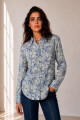 CAMISA JULIETA HOJAS AZUL