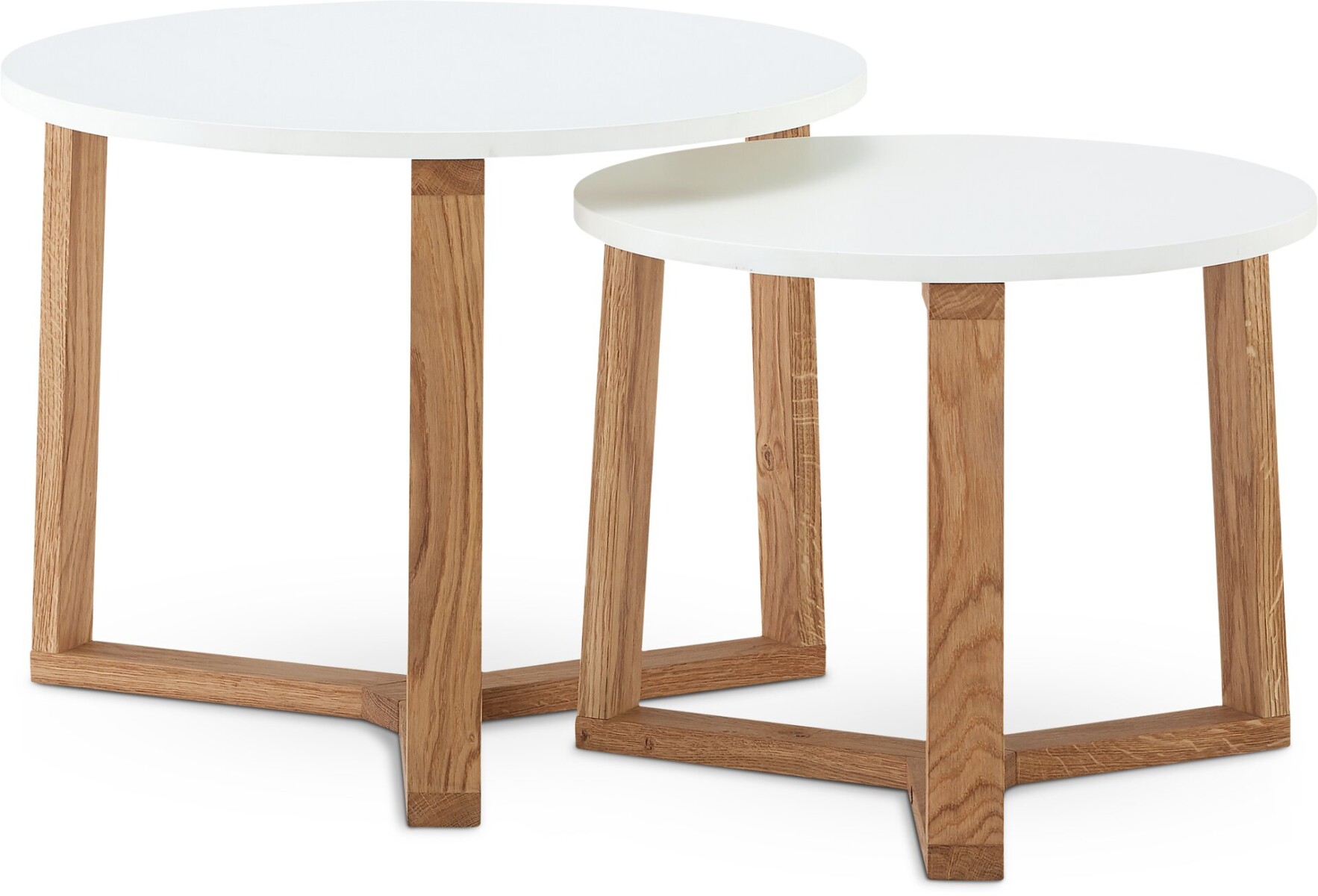 Mesas nido SVENSTRUP Ø60/50 blanco/roble 