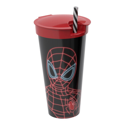 Vaso Licencias 2 en 1 Superheroes Spider Man Rojo Neon