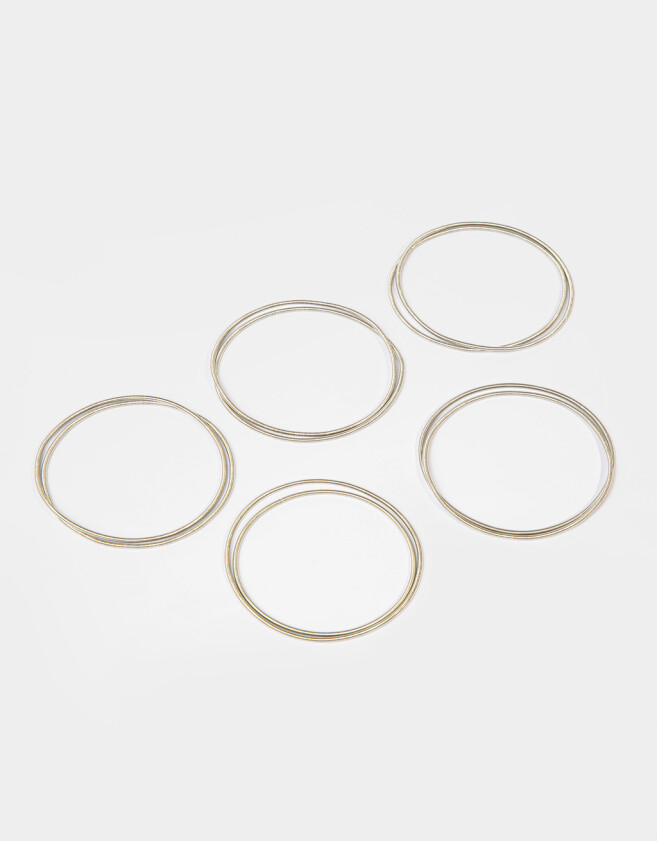 Pulseras Elásticas Sets De metal Set De Pulseras - Plateado