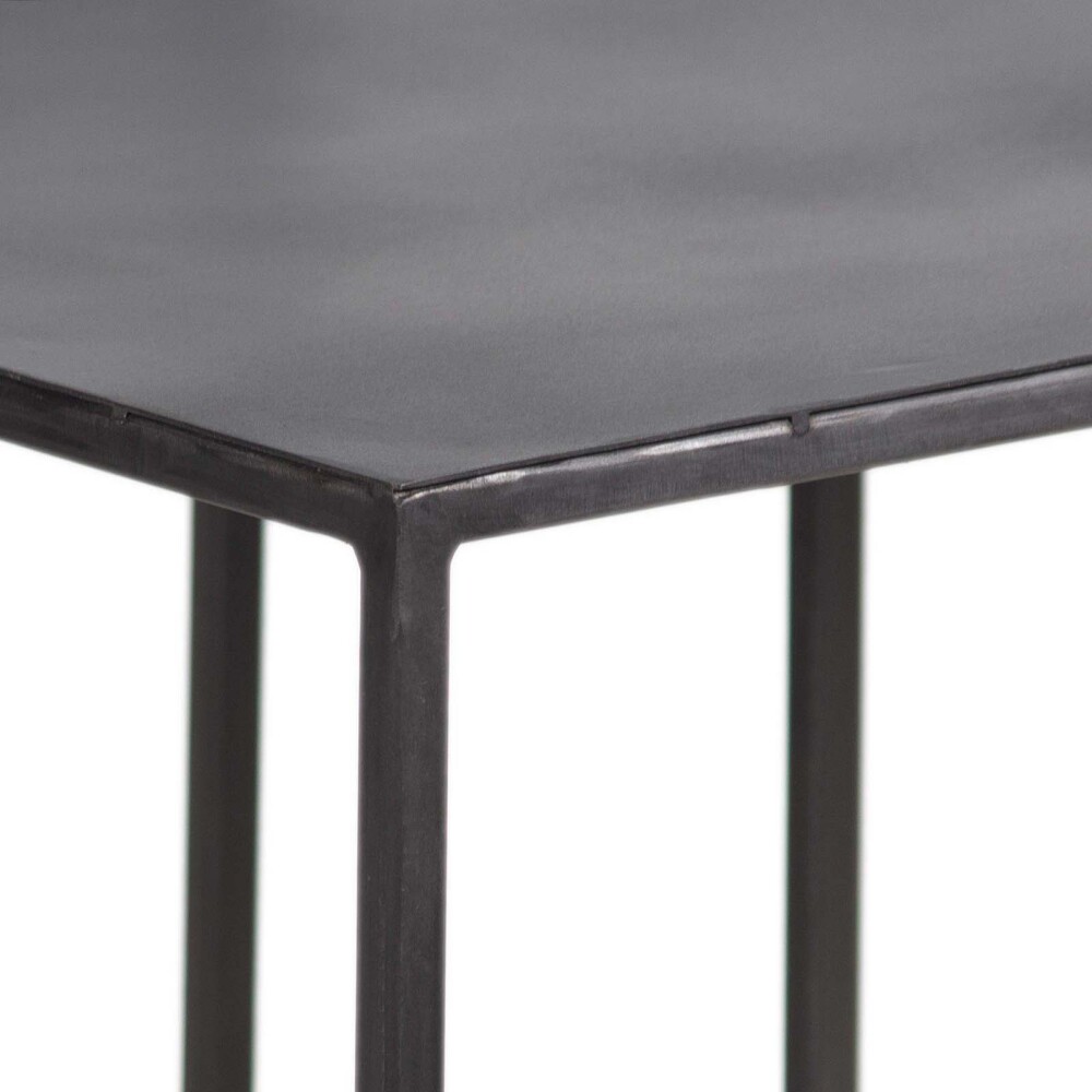 MASA AUXILIAR DE LIVING METAL-VIDRIO-Y-MADERA GRIS SILVER PLATA