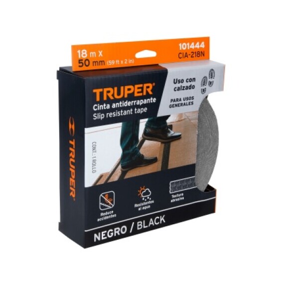 Cinta Antideslizante Negra 50mm x 18m Truper Cinta Antideslizante Negra 50mm x 18m Truper