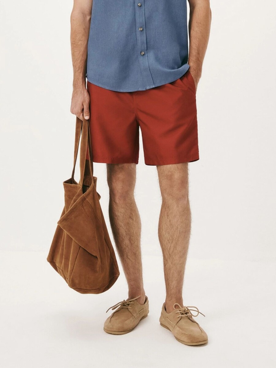 SHORT DE BAÑO CON SUSPENSOR - ROJO 