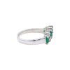 Anillo Escalón-Plata 925-Con Esmeralda y Zirconia-AN4607 conpiedra