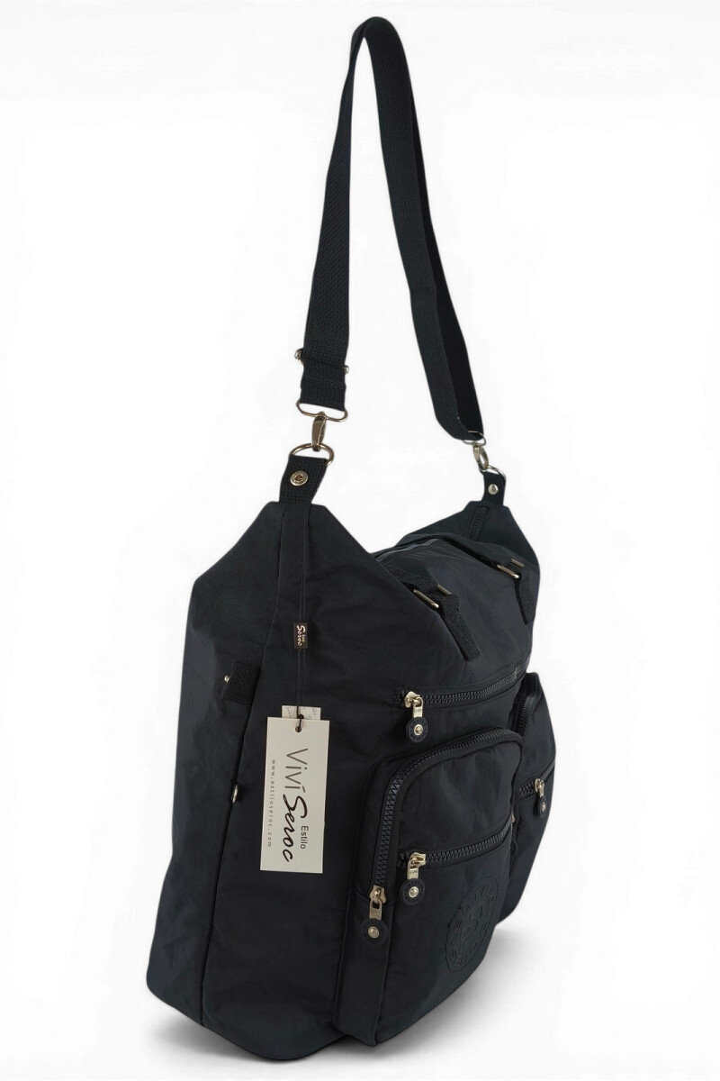 Bolso grande con bolsillos Negro