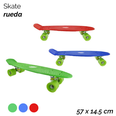 Skate Rueda 57x14cm Coloridos Unica
