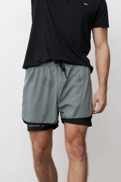 Short con calza interna Gris