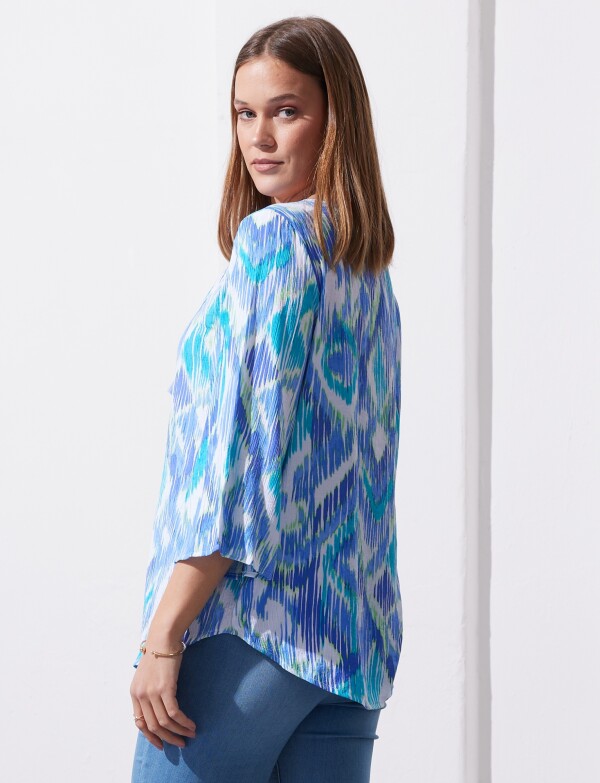 Blusa Gasa MULTI/AZUL