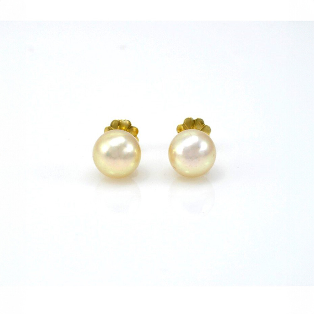 9.5 Mm Caravanas De Oro 18K Y Perlas De Cultivo 9.5 Mm Caravanas De Oro 18K Y Perlas De Cultivo