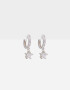 Aros Argollas Con cubic zirconia Aros Argolla Estrella Zirconia - Plateado