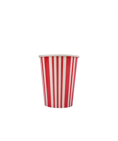 Vaso polipapel 8 oz ROJO LINES