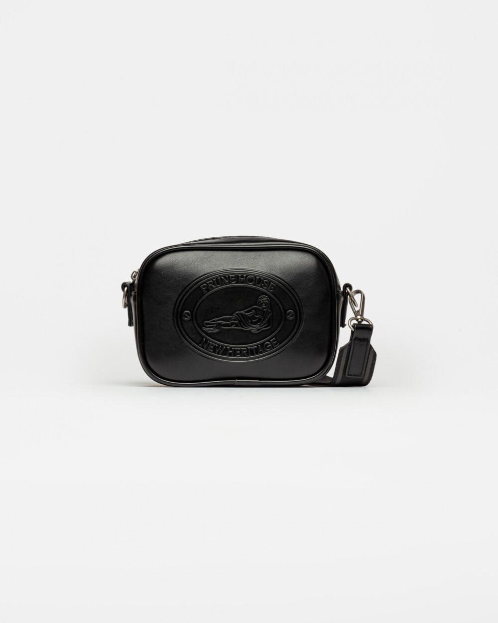Mini bag Club House en efecto cuero liso Negro