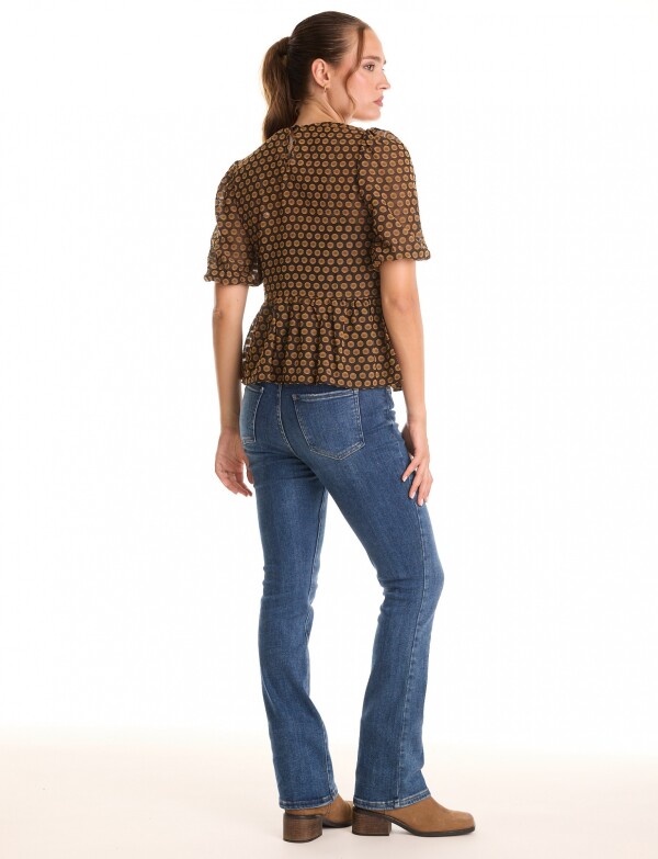 Blusa Peplum NEGRO/MULTI